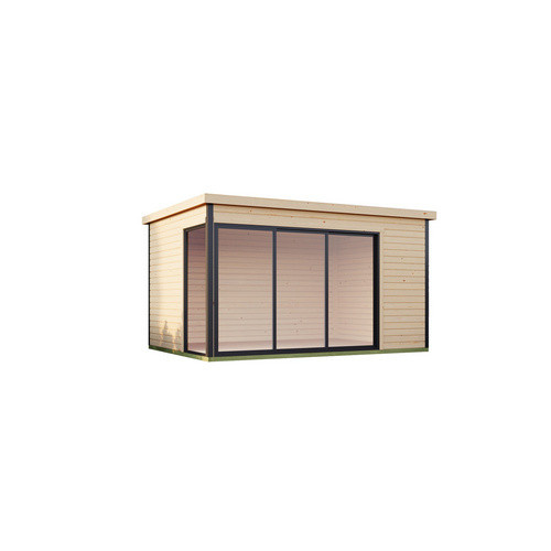 Lasita Blockbohlenhaus Austin Gartenhaus naturbelassen braun B/H/T: 439,6 x 239,4 x 319,6 cm - Bild 2