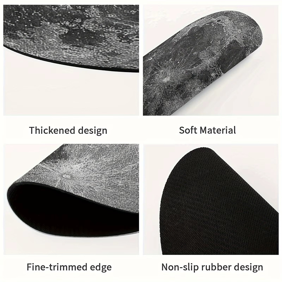 Moon Design Spiel-Mauspad kreisförmig aus Naturkautschuk in Weiß und Grau - Bild 4