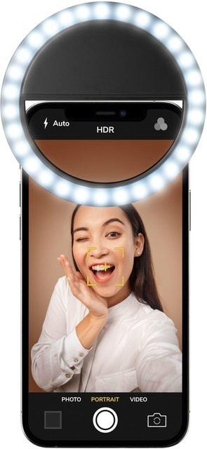 CellularLine Universal Selfie Ring Pocket Ringlicht in Schwarz - Bild 1