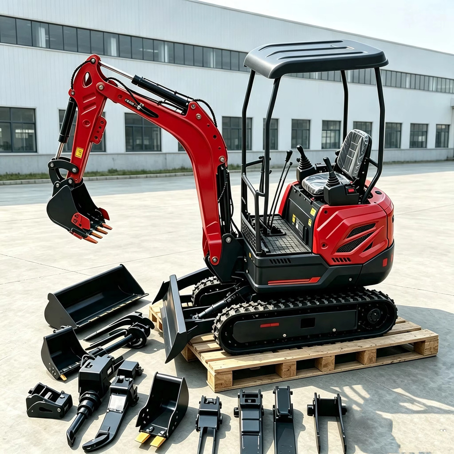 YITUI Mini-Hydraulikbagger Raupenbagger mit Mehrfachanbaugeräten für Garten und Landwirtschaft - Bild 4
