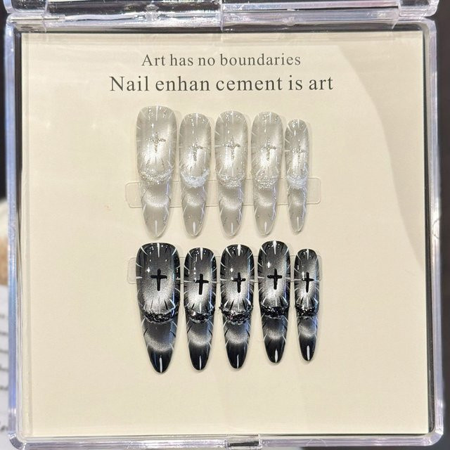 YADORNOS Press on Nails, Blush, Mandelspitzen, Glänzend, 10 Stück - Bild 1