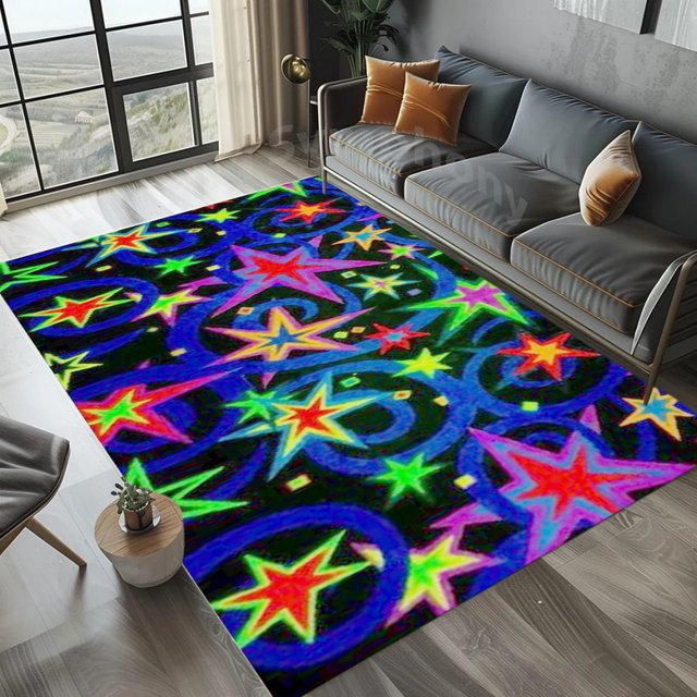 Arcade Stars Retro-Teppich für das Kinderzimmer, waschbarer und rutschfester Gamer-Teppich in Multicolour, B/T: 80 x 50 cm - Bild 1