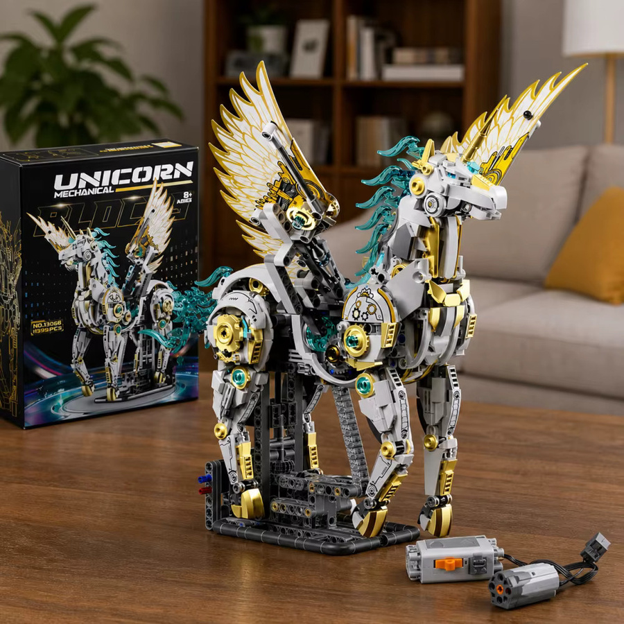 FUNXINEE Einhorn-Pegasus-Bausteine, Tier-Verbindungsmodell, 1499 Teile, ab 8 Jahren - Bild 5