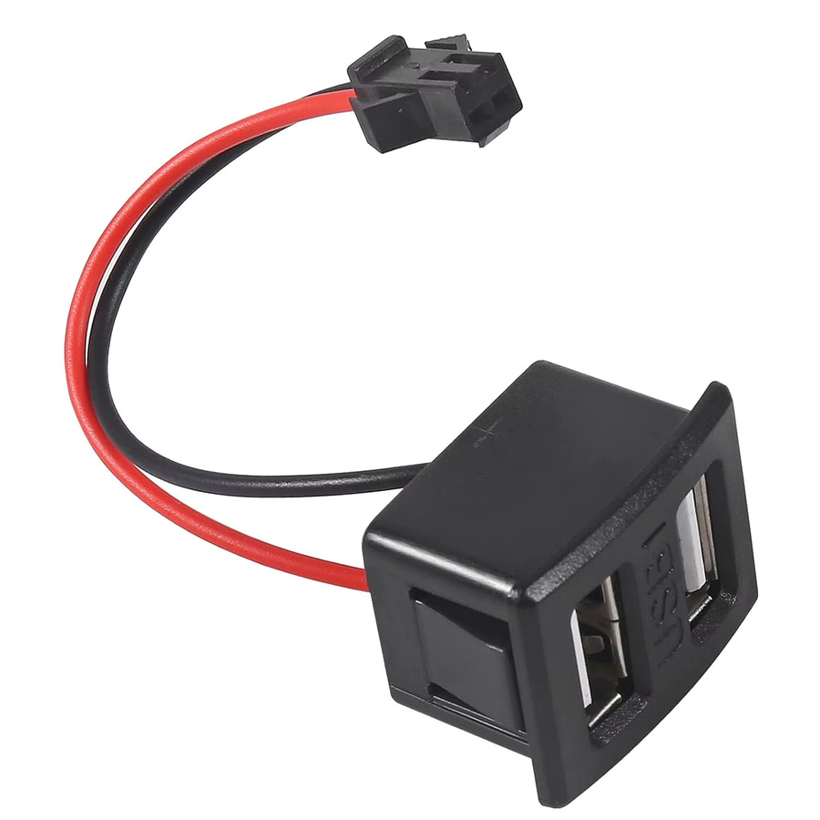 AOKIN 5er Set Dual USB Doppel Schicht Ladebuchsen Schwarz mit Kabel und Stecker - Bild 3
