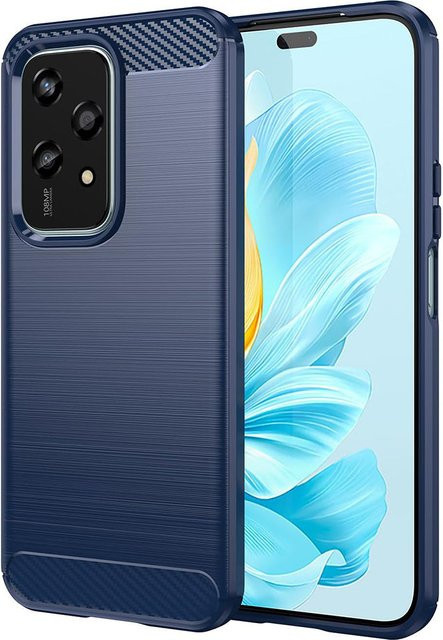 Techsuit Schutzhülle für Honor 200 Lite in Carbon-Optik, Blau - Bild 1