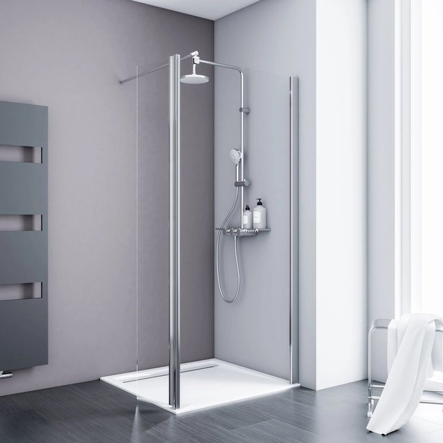 Schulte AlexaStyle 2.0 Walk In Duschwand mit beweglichem Element, transparent, B/T/H: 80 x 30 x 190 cm - Bild 1
