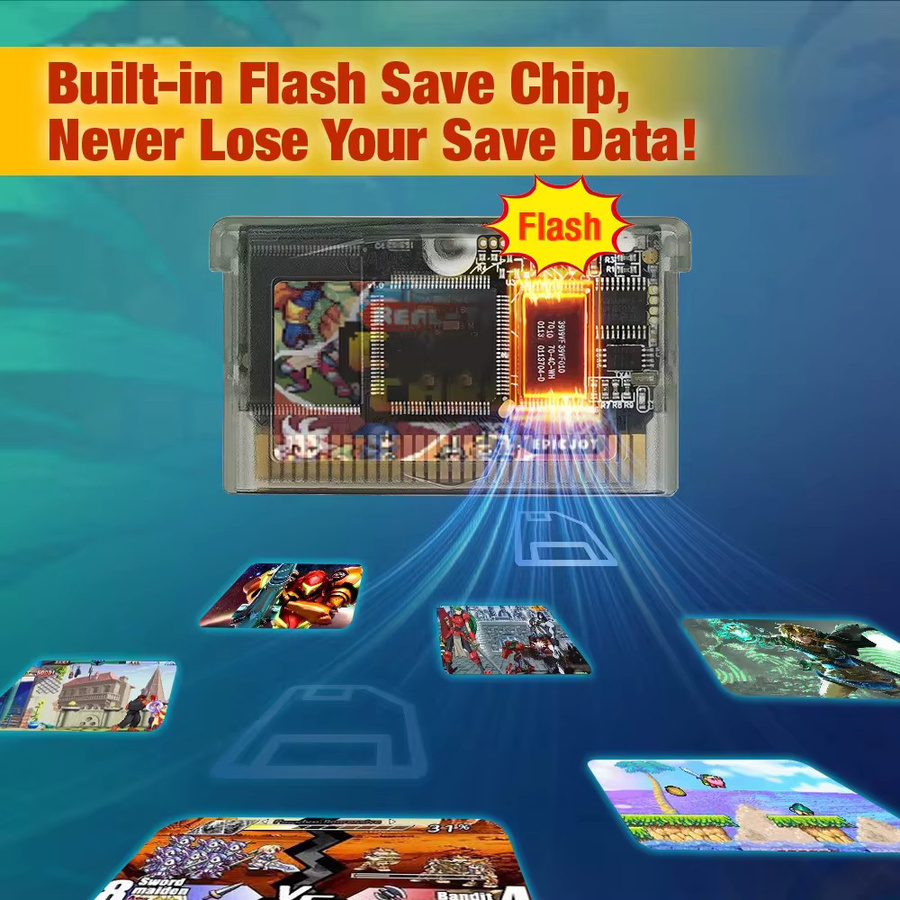 TICKNOT GBA RTC-Kartusche, wiederbeschreibbare 32 MB 1 Mbit Flash-Karte für GBA SP, GBP und GBM in Schwarz und Transparent - Bild 3