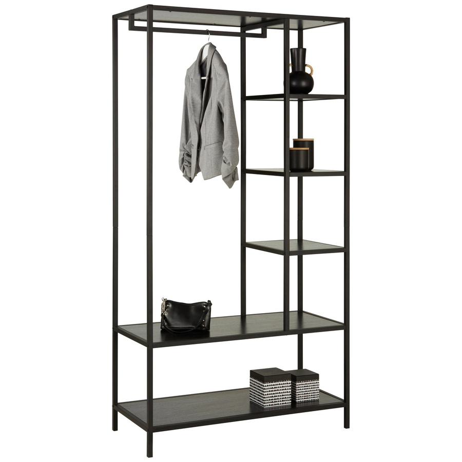 Mömax Regal in Schwarz matt aus Metall für Wohnzimmer, Home Office oder Schlafzimmer, B/T/H: 44,0 x 100,0 x 190,0 cm - Bild 2