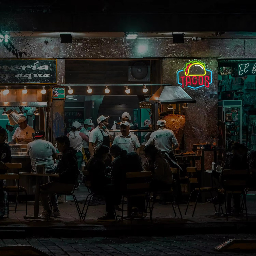 Tacos LED-Neonschild zur Wanddekoration in Multicolour mit USB-Stromversorgung - Bild 2