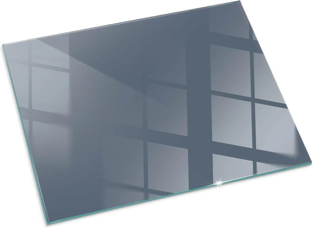 Tulup Glasplatte für Kamin in Marine Blau, Rechteck, B/T: 80 x 60 cm - Bild 1