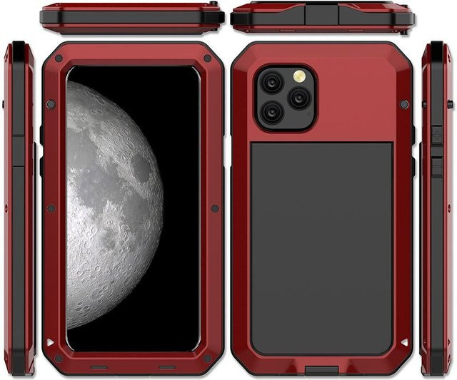 YYDS123 Metallrüstung Heavy Duty Protect Outdoor Handyhülle für Samsung Galaxy S23 S22 S21 S20 und iPhone 13 12 11 Pro Max in Rot - Bild 1