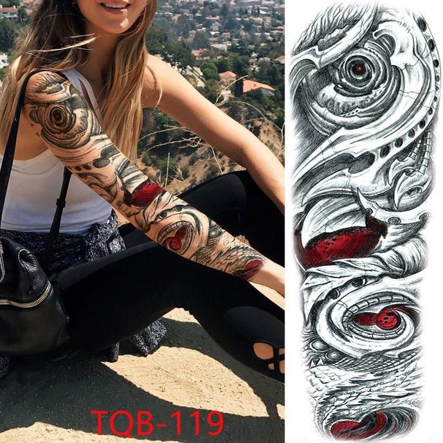 Temporäre Tattoo-Ärmel Flower Love, Unisex - Bild 1