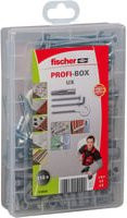 Fischer PROFI-BOX UX Dübelsortiment mit Schrauben und Haken aus Nylon in Grau und Transparent - Bild 1