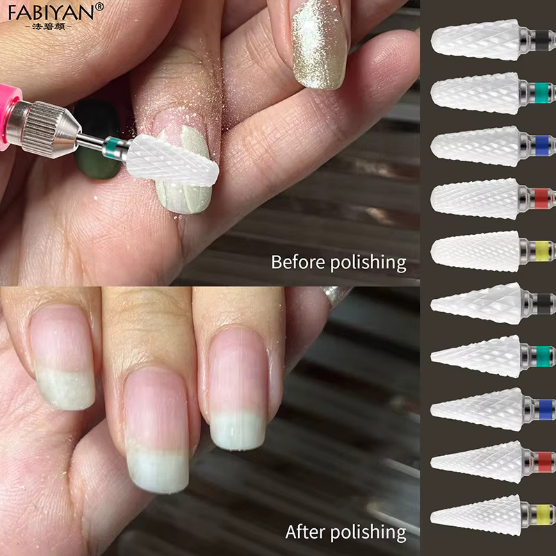 FABIYAN Keramik-Nagelbohrer, Fräser für Maniküre, 3/32 Zoll - Bild 3