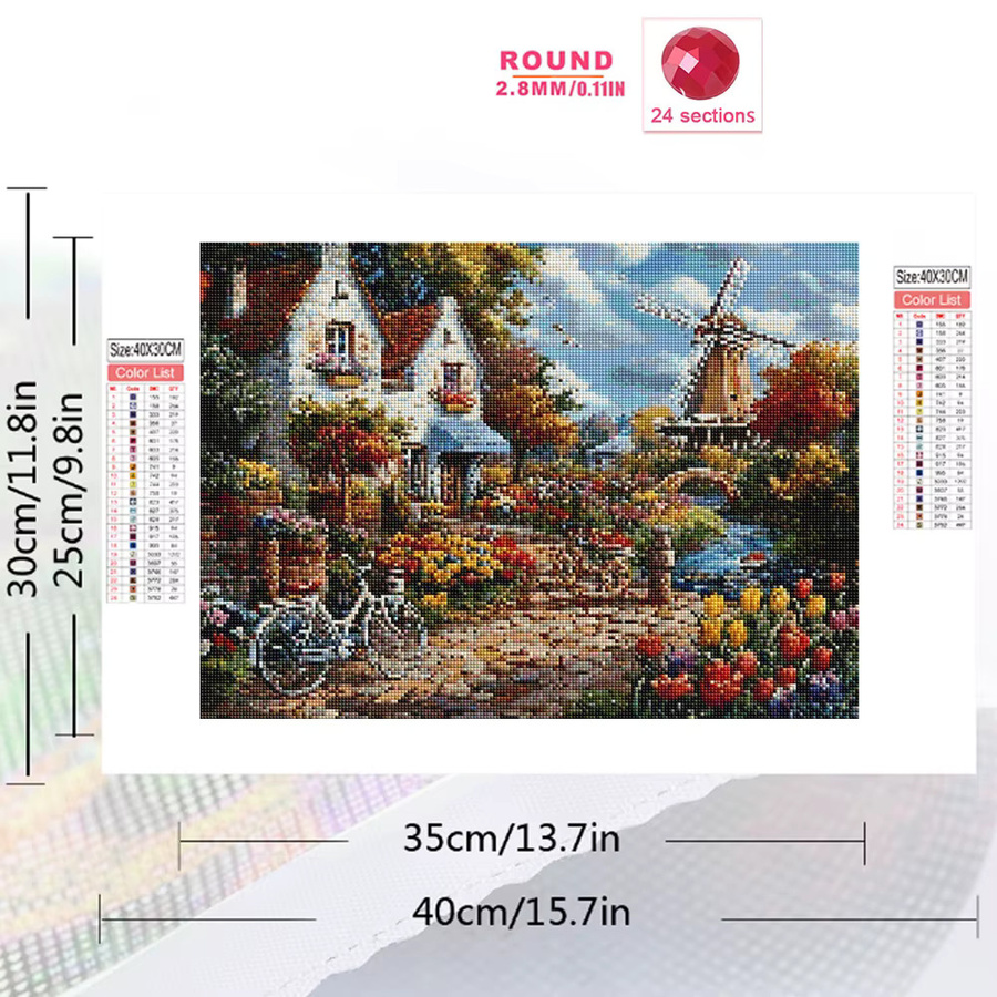 Evershine 5D Diamant-Mosaik Landschaft Stickerei als vollquadratisches Gemälde in Multicolour, B/H: 30 x 30 cm - Bild 2