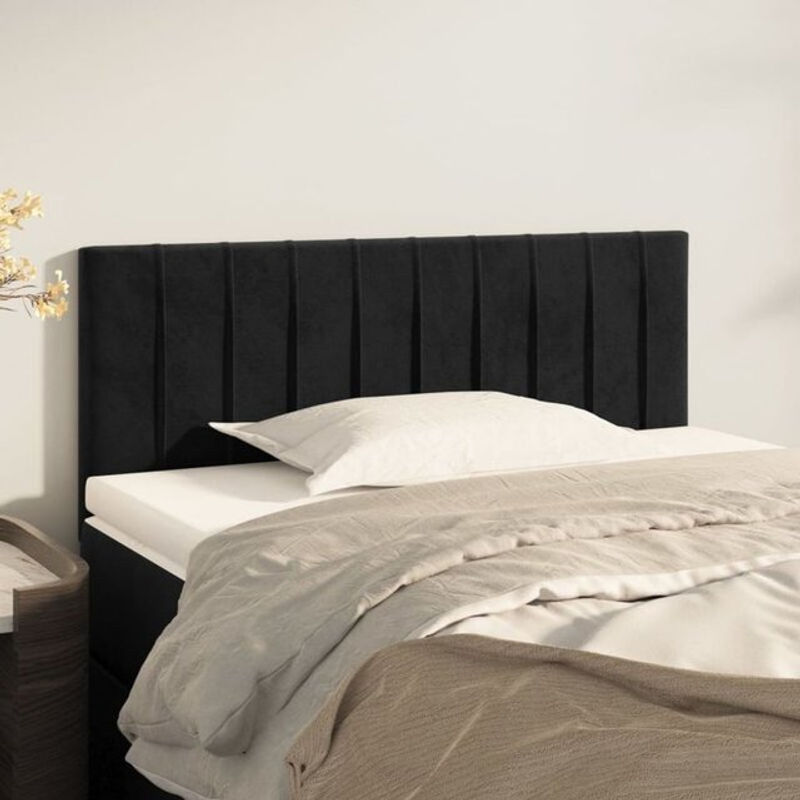 Vidaxl Kopfteil in Schwarz aus Samt im klassischen und modernen Design B/H: 90 x 78/88 cm, Tiefe: 5 cm - Bild 1
