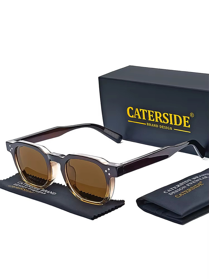 CATERSIDE Sonnenbrille, quadratisch, Vollrand, Kunststoff, braun, Unisex - Bild 5