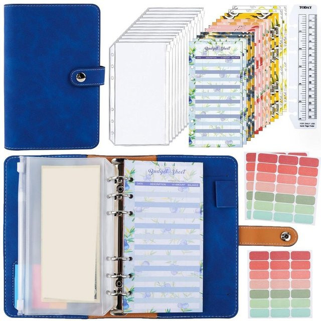 Shenhu Win Budget Binder A6 Planer aus PU Leder in Dunkelblau für dein Finanzmanagement - Bild 1