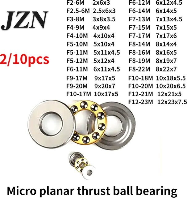 JZN Mikro-Flachdruckkugellager in Silber, verschiedene Ausführungen (F9-17M bis F12-23M) - Bild 1