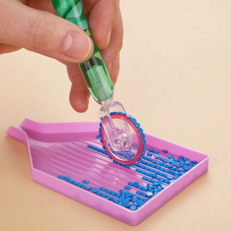 Bunter 5D Diamantmalerei Stift mit Wachs und Rollen für DIY Stickerei und Kreuzstich Zubehör in Multicolor und Gelb - Bild 2