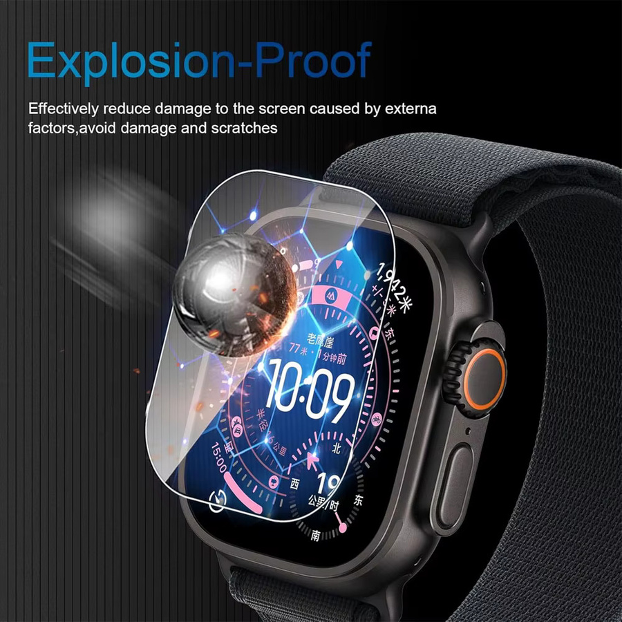 Displayschutzfolie für Apple Watch Ultra 3 49 mm, gehärtetes Glas - Bild 2
