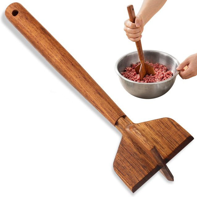 Willstar Küchenfleischzerkleinerer und Kartoffelstampfer in Braun, hitzebeständig und antihaftbeschichtet - Bild 1