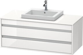 Duravit Waschtischunterschrank Ketho in Weiss mit 2 Schubladen für mittigen Einbauwaschtisch, Breite: 120 cm, Tiefe: 55 cm - Bild 1