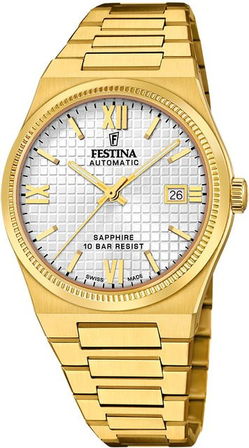 Festina Herrenuhr Automatik, Edelstahl, Silber, 40 mm, 10 ATM - Bild 1