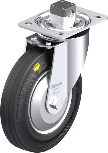Blickle Stahlblech-Lenkrolle L-RD 202R-CS11-FA in Schwarz-Grau mit 200 mm Rad-Durchmesser und 350 kg Tragfähigkeit - Bild 1