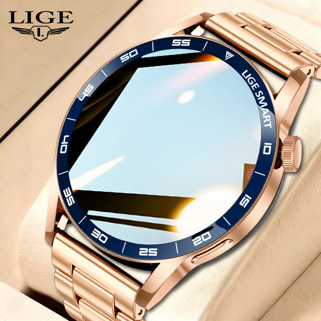 LIGE Smartwatch, Edelstahl, Schwarz, Herren - Bild 1