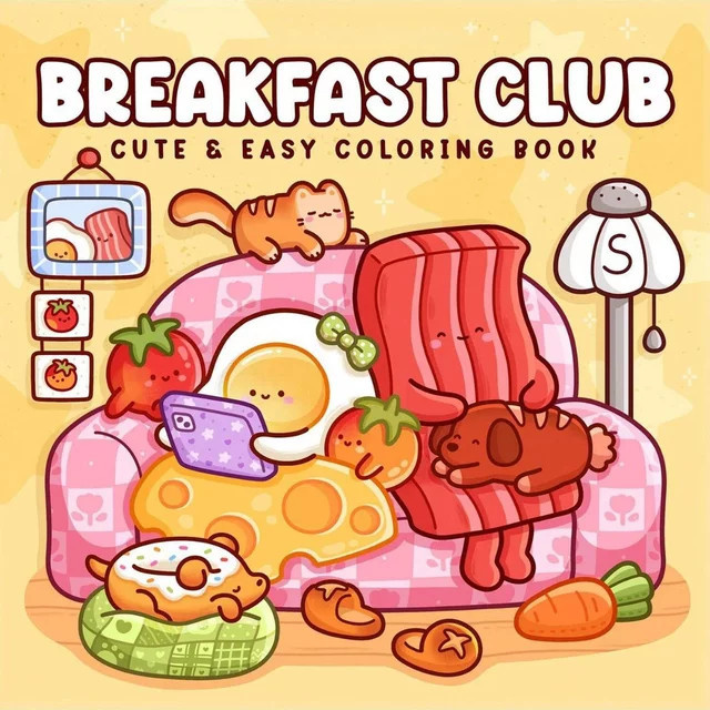 Malbuch für Erwachsene Frühstücksclub mit niedlichen Designs in Multicolor - Bild 1