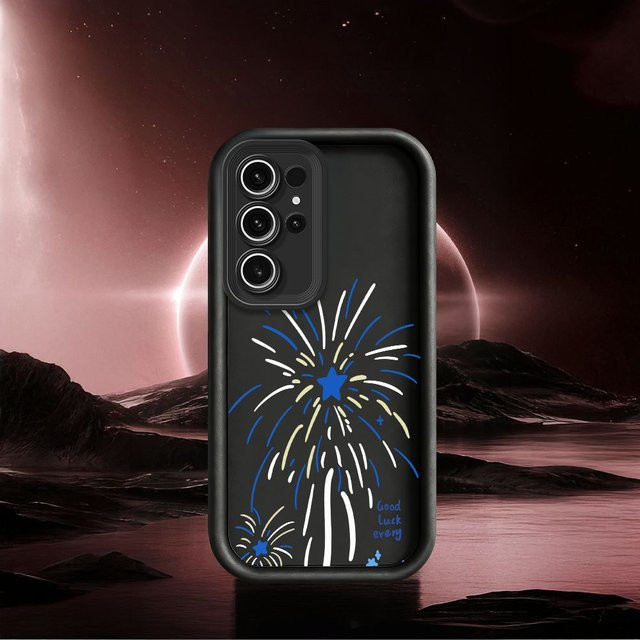 Feuerwerksmuster Schutzhülle mit Objektivschutz für Samsung Galaxy S26 Ultra Plus S25 S24 S23 S22 S21 S20 Note 20 Ultra Plus FE Cover - Bild 1