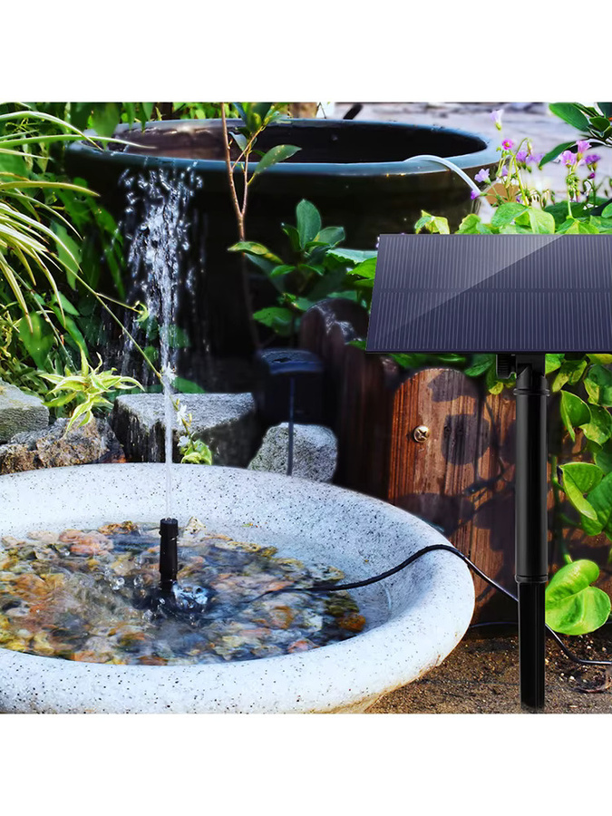 APWIKOGER Solar-Gartenbrunnen mit Solarpanel und Wasserpumpe in Schwarz - Bild 7