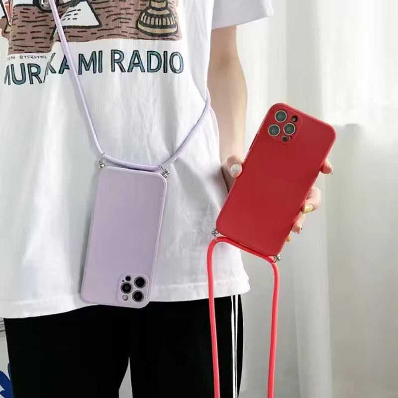 Silikon Handyhülle mit Halskette und Crossbody-Riemen für Google Pixel 8 Pro in White und Multicolour - Bild 2