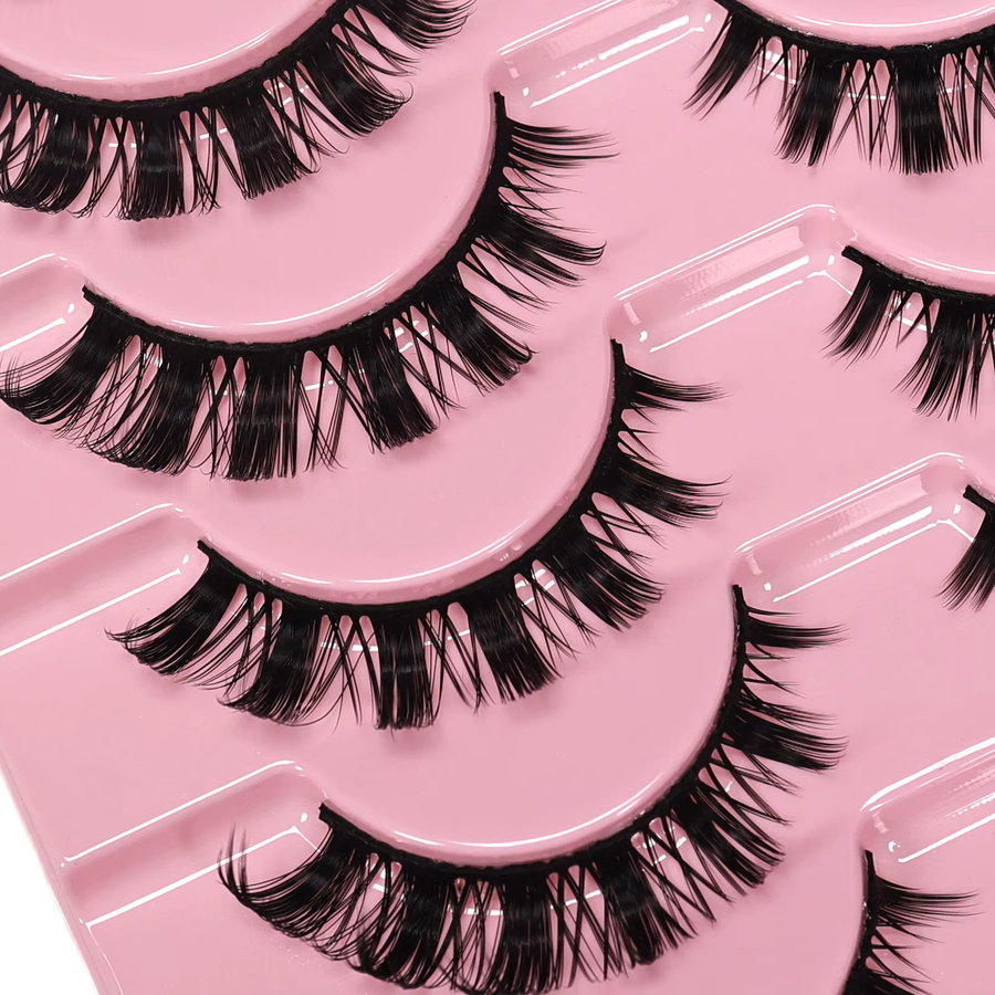 JIEFUXIN DD Curl Russian Strip Lashes, 10 Paar, Kunstwimpern - Bild 4