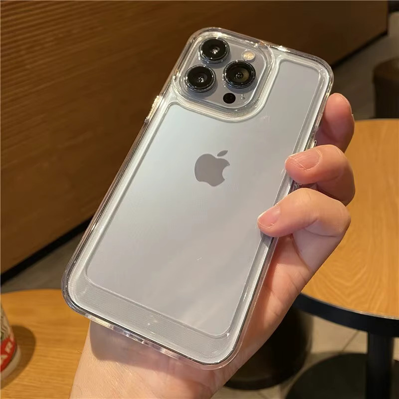 Stoßfeste Handyhülle für iPhone 15 14 Plus 13 12 11 Pro Max aus transparentem Silikon und hartem Acryl - Bild 3
