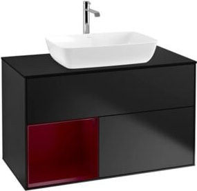V&B Waschtischunterschrank Finion 100 Wandbeleuchtung in Blau Lackiert B/T/H: 100 x 50,1 x 50,1 cm - Bild 1