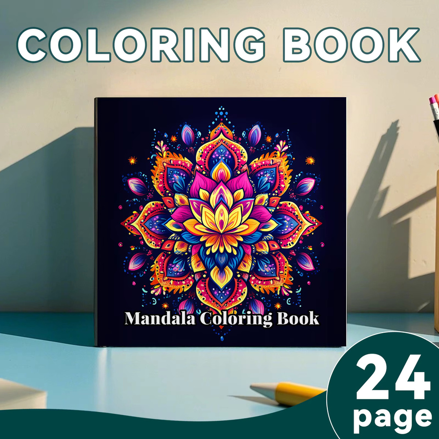 Mandala Malbuch für Erwachsene mit niedlichen Blumen-Motiven, Mehrfarbig - Bild 2