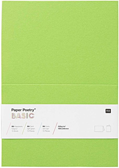 Rico Design Paper Poetry Klappkarten Basic B6 in Hellgrün, 10 Stück - Bild 1
