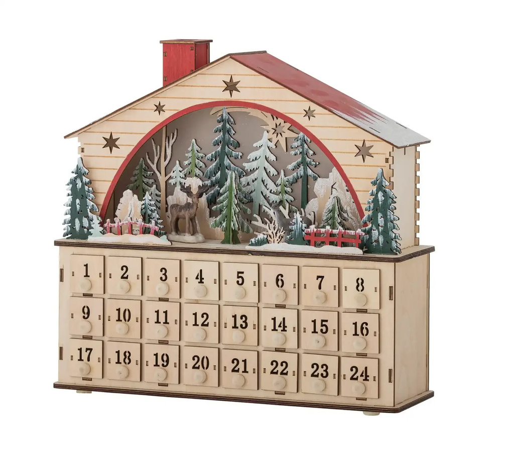 Bloomingville Adventskalender Melvin mit Licht in Beige, Höhe: 36 cm - Bild 1