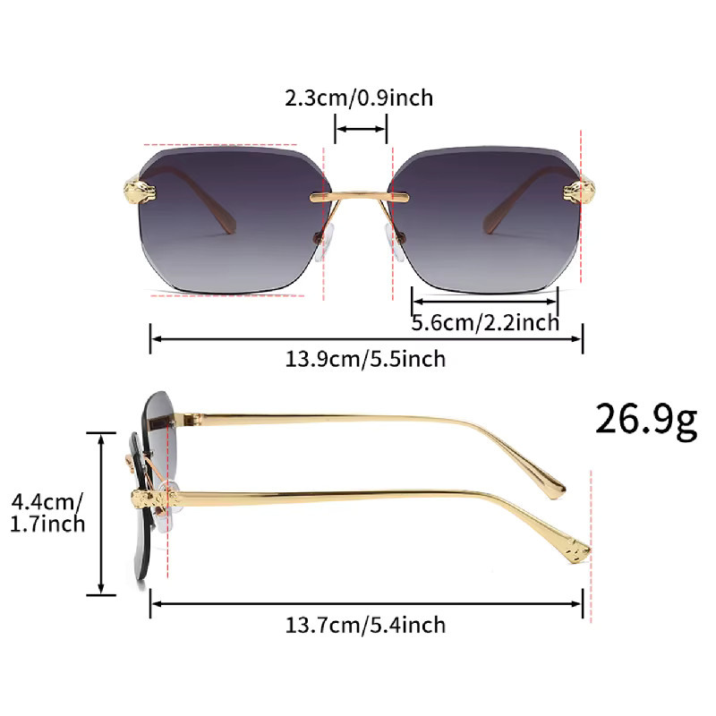 Kampt Sonnenbrille, randlos, quadratisch, Metall, multicolour - Bild 2