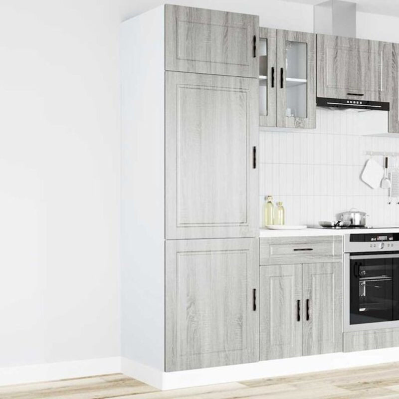 Küchenschrank Porto von Vidaxl in Grau im Landhausstil aus Holzwerkstoff mit Drehtüren - Bild 1