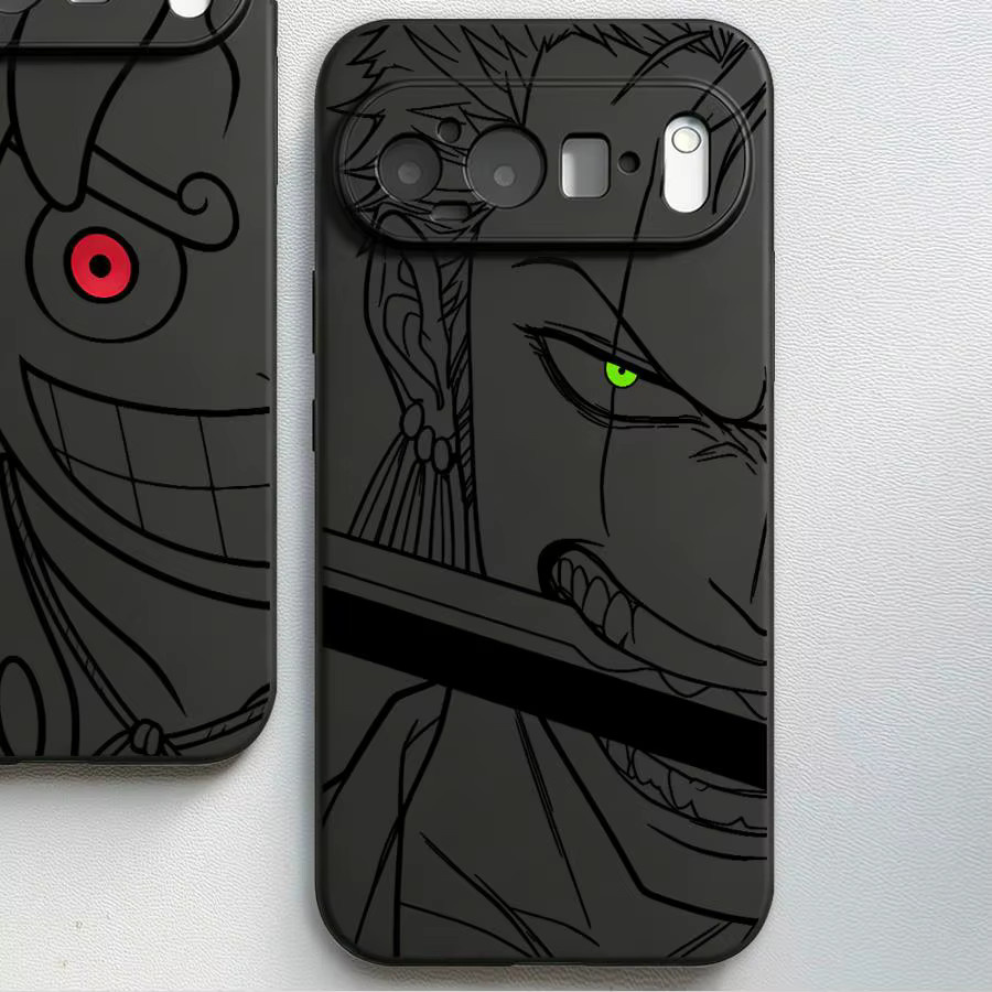 Funda Handyhülle One Piece Happy Face Luffy Zoro für Google Pixel 9 Pro XL 8 Pro 7 6 sowie Pixel 9a 8a 7a 6a 10A in Multicolor und Schwarz - Bild 4