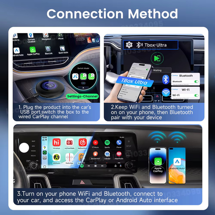 Carlinkit Android 15 AI Box Kabelloser CarPlay und Android Auto Adapter mit 5G LTE Unterstützung für BMW, Schwarz - Bild 6