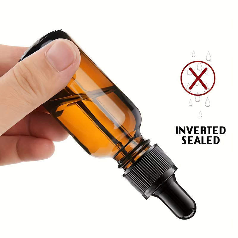 MUB Glasflasche mit Glaspipette, bernsteinfarben, 30 ml, 6 oder 12 Stück - Bild 3