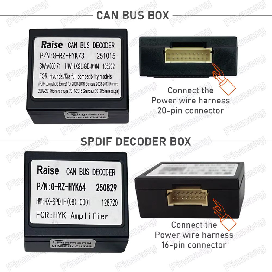 pinmany Auto-Radiokabel HYC52 Kabelbaumadapter mit CAN-Bus-Decoder für Hyundai I20 Ix35 Ix45 Mistra Elantra Lafesta Tucson Santafe - Bild 3