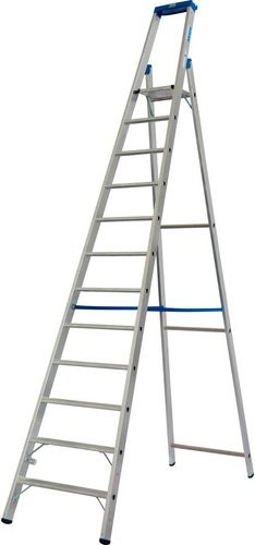 Krause Stufen-Stehleiter STABILO aus Aluminium in Silber mit 12 Sprossen - Bild 1