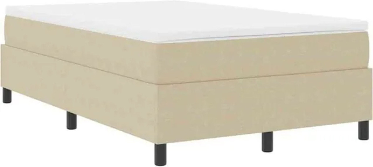 vidaXL Boxspringbett in Grau und Weiß mit Cordstoff, B/T/H: 193 x 120 x 60 cm - Bild 1