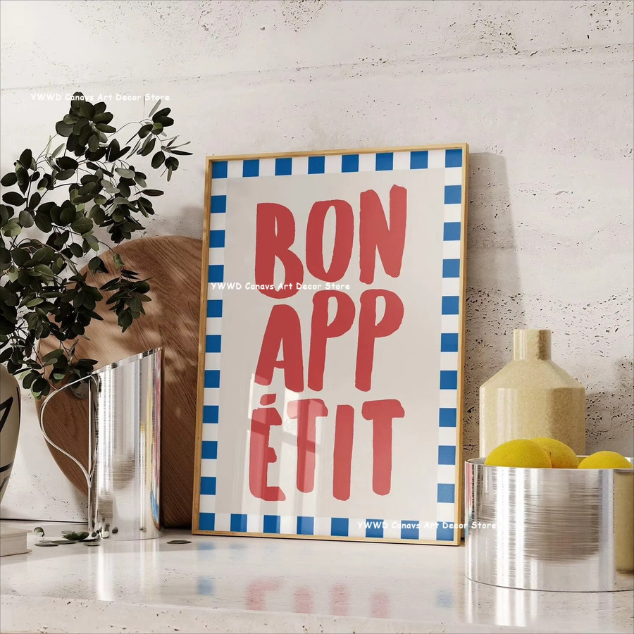 YWDECOR Bon Appetit Küchen Kunstposter als Leinwanddruck mit Moka Pot Espresso Motiv in Mehrfarbig - Bild 2