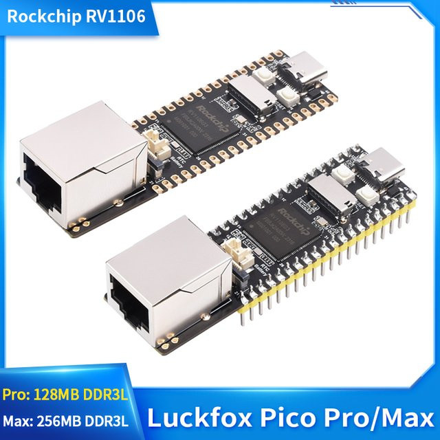 Luckfox Pico Pro / Max Micro Development Board mit Rockchip RV1106 ARM Cortex-A7, 128 MB oder 256 MB DDR3L und MIP CSI 2-Kameraschnittstelle, Schwarz - Bild 1